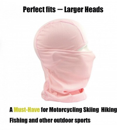 Balaclavas Balaclava Face Mask Adjustable Windproof UV Protection Hood - Pink - CA18625AYH6 $7.75