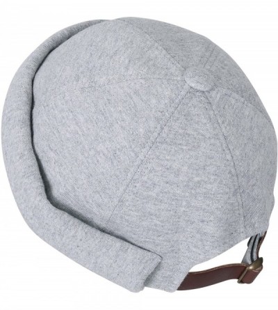 Skullies & Beanies Solid Color Cotton Short Beanie Strap Back Casual Hat Soft Cap - Grey - CF188OWXEA2 $21.71