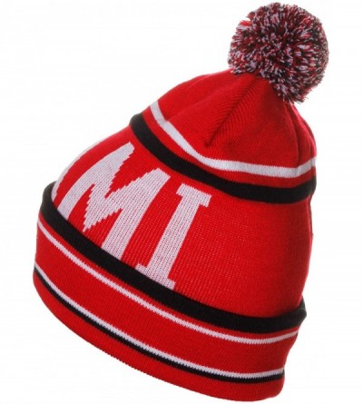 Skullies & Beanies Unisex USA Cities Fashion Large Letters Pom Pom Knit Hat Beanie - Miami Red - CY12N45AU52 $14.68