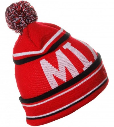 Skullies & Beanies Unisex USA Cities Fashion Large Letters Pom Pom Knit Hat Beanie - Miami Red - CY12N45AU52 $14.68