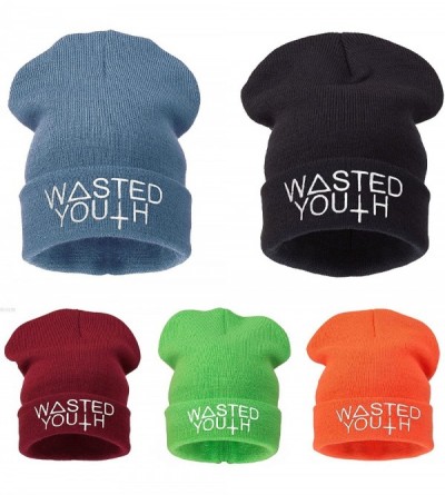 Skullies & Beanies Beanie Hat Women Men Winter Warm Black Bad Hair Day Oversized - Wasted Neon Green - CQ11IZNLK0P $13.99