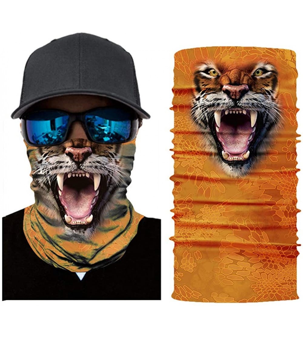 Balaclavas Cool Animal Print Seamless Bandana Rave Dust Wind Sun Protection Scarf Neck Balaclava - Tiger - CA197S5X3UQ $14.35