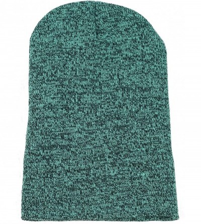 Skullies & Beanies F902 Made in USA Unisex Thick Two Tone Cuff Beanie Skull Cap - Teal-black - CU12LLI3OGD $12.31