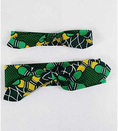 Headbands African Print Headband Hair Accessory for Women/Girls （2 Headbands 1 Big and 1small） - Green - C618MGCWM84 $11.25