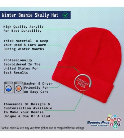 Skullies & Beanies Custom Beanie for Men & Women Barber Logo Embroidery Acrylic Skull Cap Hat - Red - CQ18H5KQM0Q $19.03