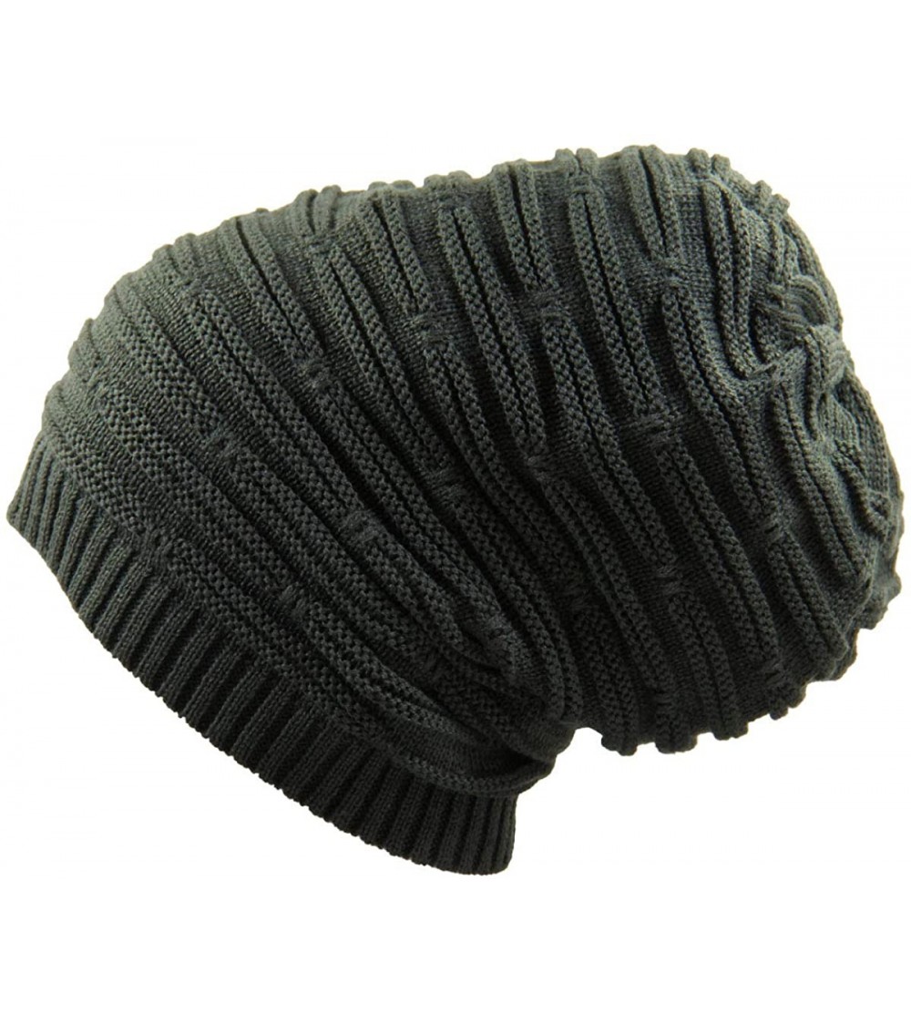 Skullies & Beanies Rasta Stretch Long Beanie Hats - Olive Green - C118TGZEKD0 $10.02