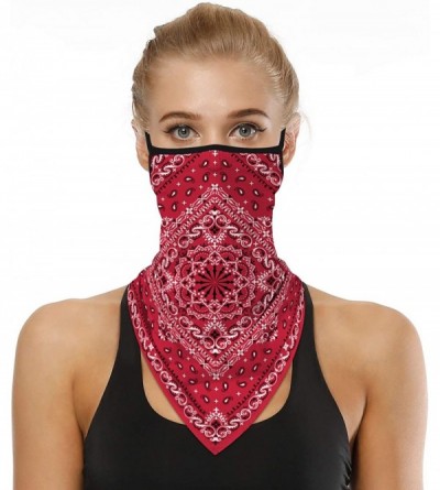 Balaclavas Women Seamless Bandana Triangle Face Scarf Ear Loops Neck Gaiter Cover- Motorcycle Face Bandana for Women Men - C2...