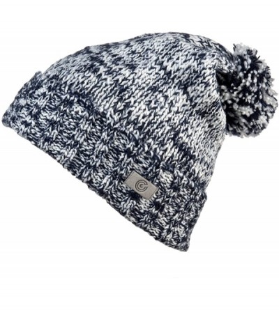 Skullies & Beanies Evony Pom Pom Beanie - Slouchy Oversized Beanie Hat - Warm and Soft Knit - Blue - CA188AA0L3N $11.36