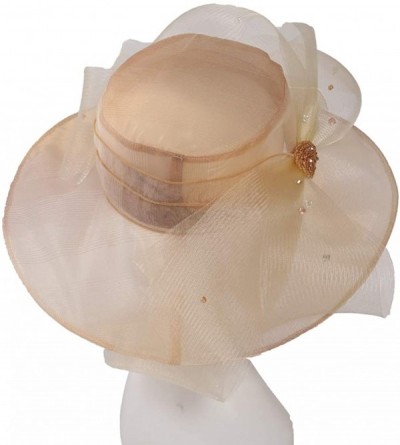 Sun Hats Accessories Women's Organza Kentucky Derby Hat Fashion New Ladies Multicolor Elegant Personality Sun Hat - Beige - C...