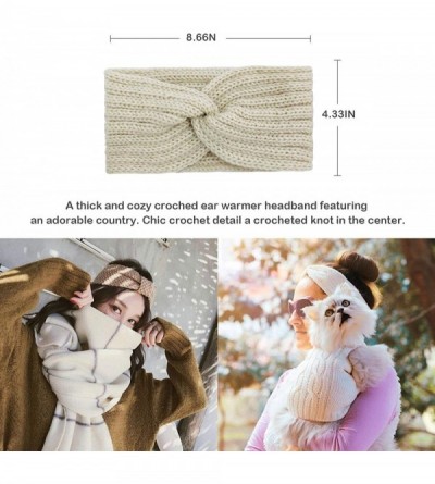 Headbands Womens Winter Knitted Headband - Soft Crochet Bow Twist Hair Band Turban Headwrap Hat Cap Ear Warmer - CO18NDOA2D9 ...