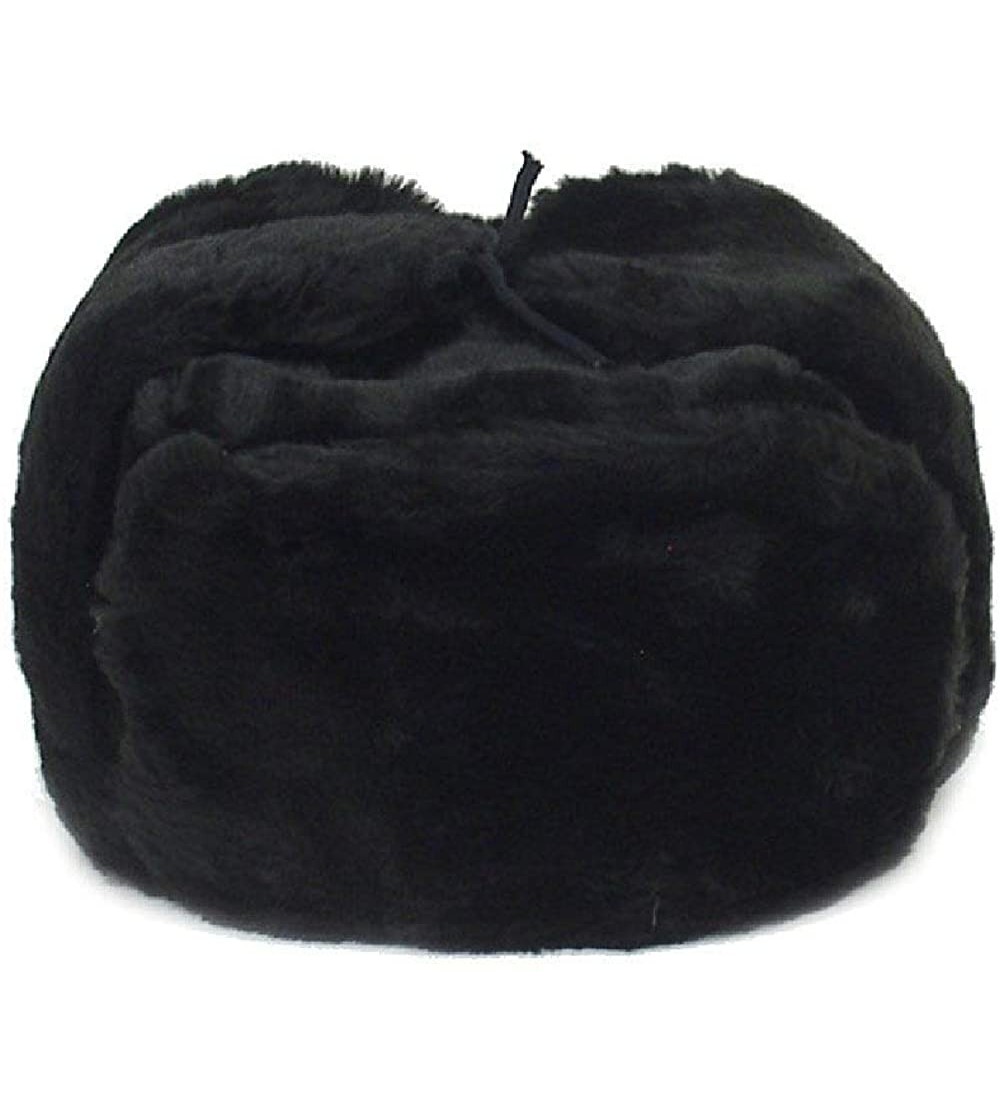 Skullies & Beanies Russian Winter HatShapka-UshankaBLACKSize L (Metric 60) - CQ11GZ3WK6Z $14.54