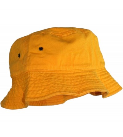 Bucket Hats Simple Solid Cotton Bucket Hat - Yellow - CJ11LXK9E69 $13.04