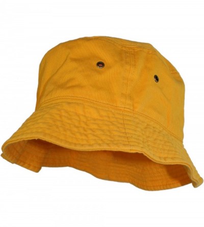 Bucket Hats Simple Solid Cotton Bucket Hat - Yellow - CJ11LXK9E69 $13.04