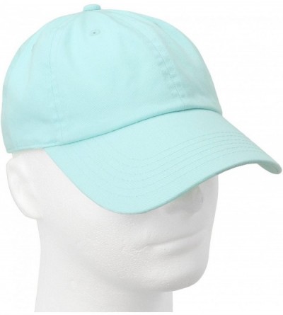 Baseball Caps 12-Pack Wholesale Classic Baseball Cap 100% Cotton Soft Adjustable Size - Aqua - CC18E6LKWNQ $44.42