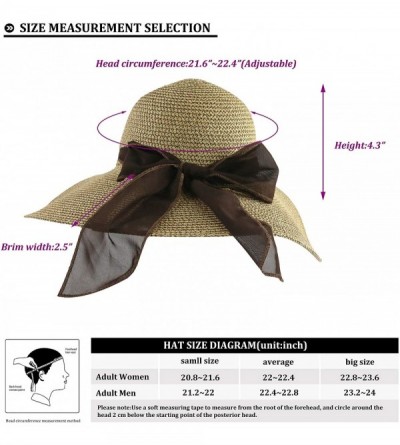 Sun Hats Women Sun Beach Hat Straw Hat for Wide Brim Adjustable UV Protection Summer Roll up Fashion Big Cap UPF 50+ - C018SK...