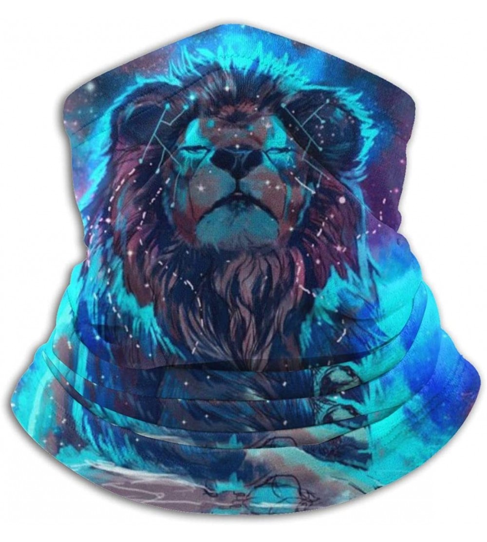 Balaclavas Lion Neck Gaiter Warmer Windproof Mask Dust Face Clothing Free UV Face Mask - Space Galaxy Lion - CQ196QUS0IQ $15.74