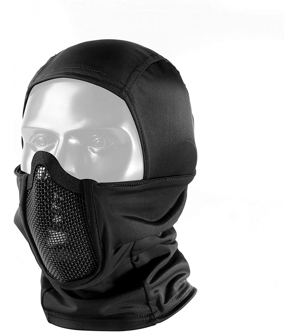 Balaclavas Balaclava Mesh Mask Ninja Style with Full Face Protection - Black - CM18UAKNHM8 $19.76