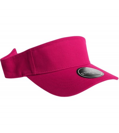 Visors 12 Pack Plain Visor Hats Adjustable Back Strap Tennis Golf Sun Hat - Hot Pink - CK186EYUYSA $34.22