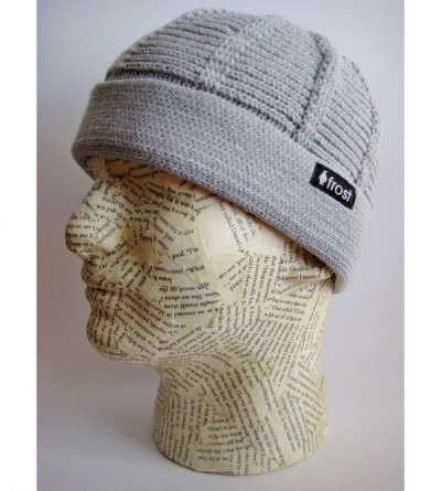 Skullies & Beanies Winter Hat for Men Teens Winter Chunky Knit Beanie Hat Frost Hats - Gray - C211B2NO4DZ $9.71