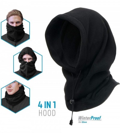 Balaclavas 4 in 1 Full Face Hood for Adults- Fleece Balaclava- Ski Mask Hoodie- Face Fleece Mask - Beige/Navy Reversible - CQ...