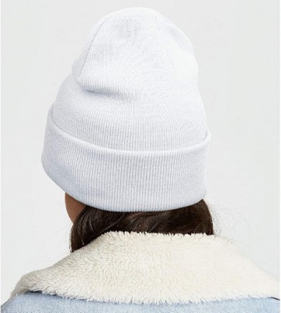 Skullies & Beanies Cuffed Beanie Knit Hat Skull Beanies Cap for Men Women (White-38- One Size) - CM194CM7GAN $21.90