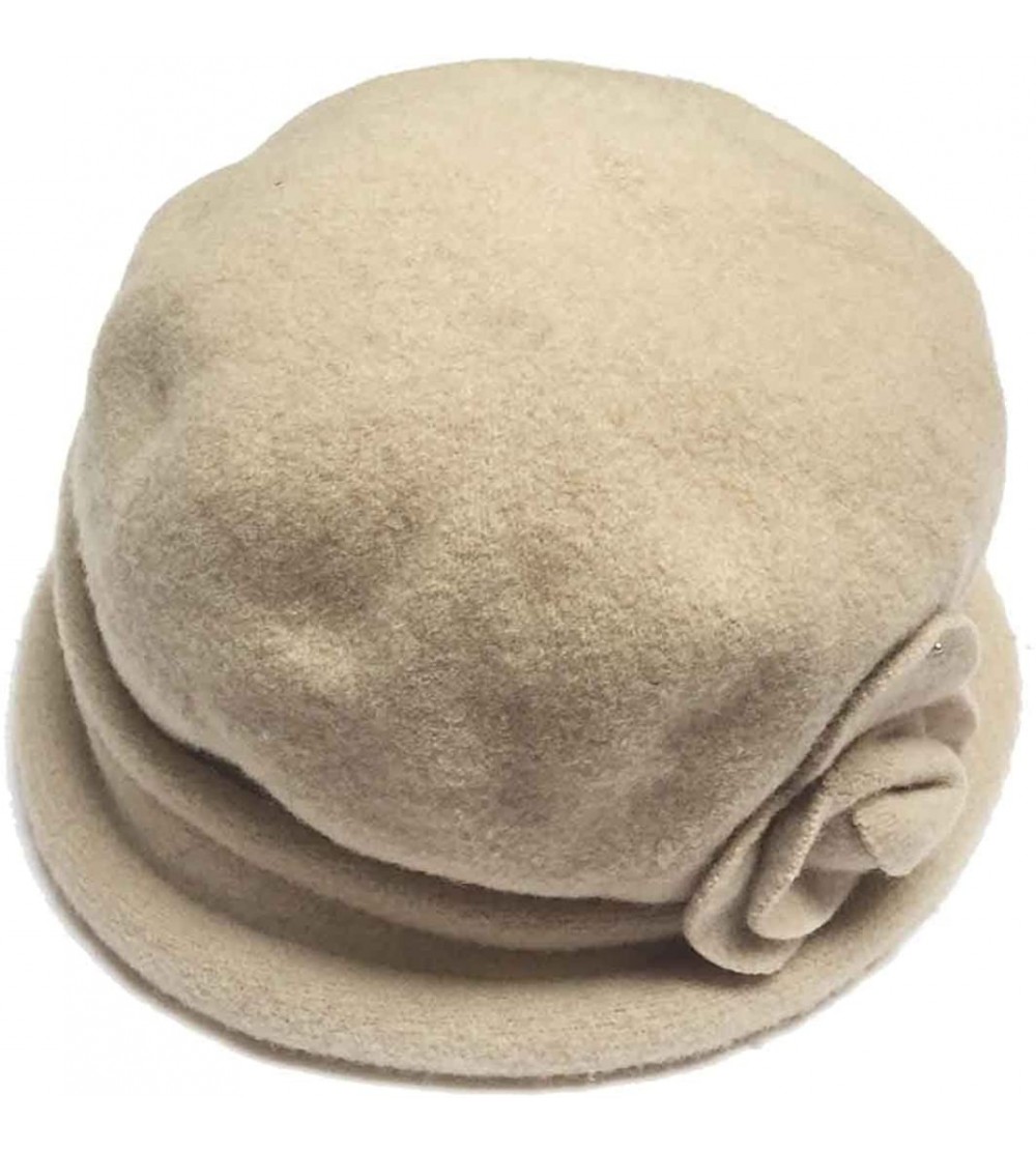 Fedoras Women's Spencer Wool Cloche Hat - Soft Birch - CY12N4T79DO $40.15