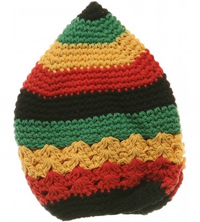 Skullies & Beanies Hand Crocheted Beanie (02)-Rasta - C71117ER3JL $7.82