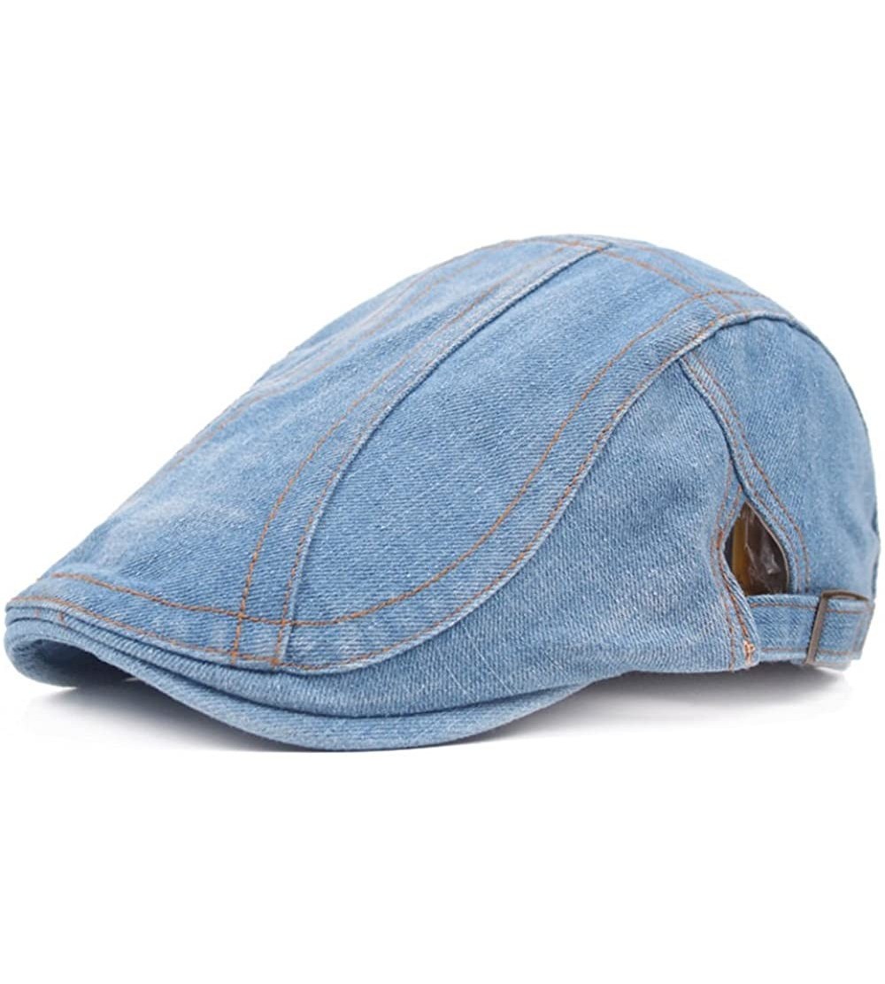 Newsboy Caps Men's Flat Cap Gatsby Newsboy Lvy Irish Hats Driving Cabbie Hunting Cap - Dd7-denim-qianxie - CP186YH9Y0A $10.13