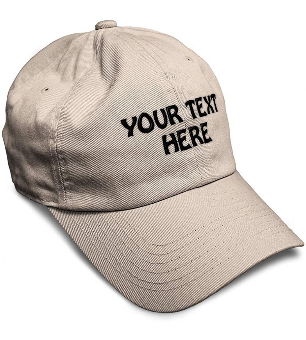 Baseball Caps Soft Baseball Cap Custom Personalized Text Cotton Dad Hats for Men & Women - Stone - CL18DLOSDIC $18.37