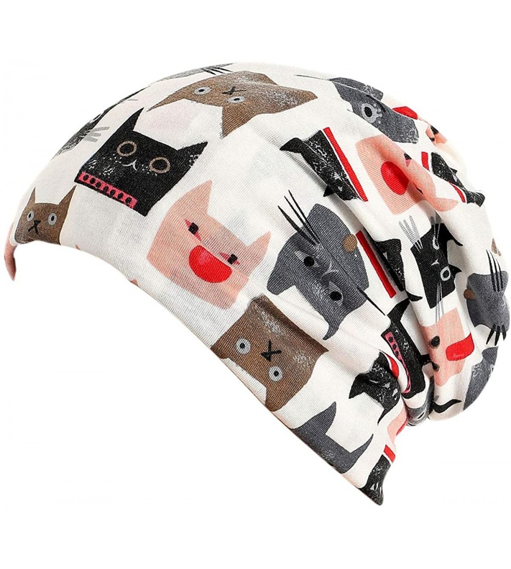 Skullies & Beanies Flower Printed Beanie Women Turban Headband Chemo Cap - Pet-a - C8198SIAOTO $8.32