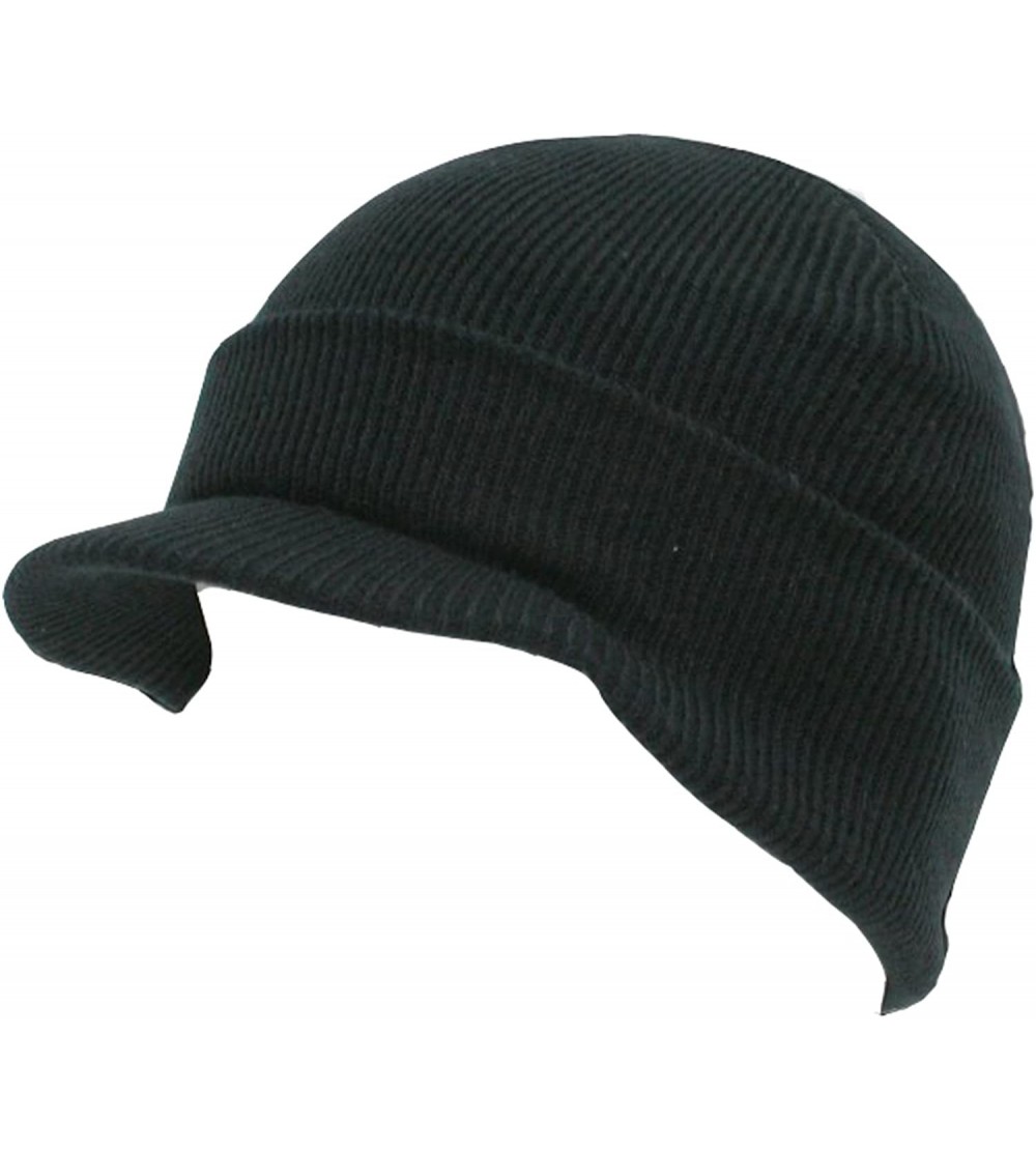 Skullies & Beanies New Black Winter Beanie Visor - Black - C5112LQNPCX $6.94