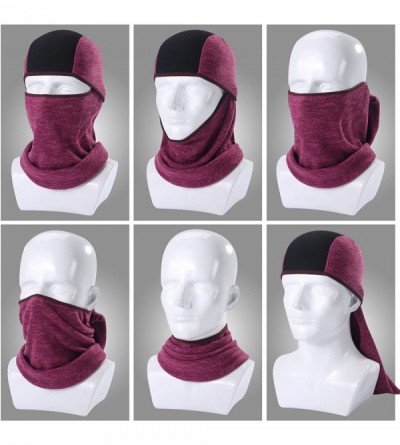 Balaclavas Original Double Layer Fleece - Heavyweight Neck Warmer Balaclava - Warm - Red - CK18GE37266 $11.97