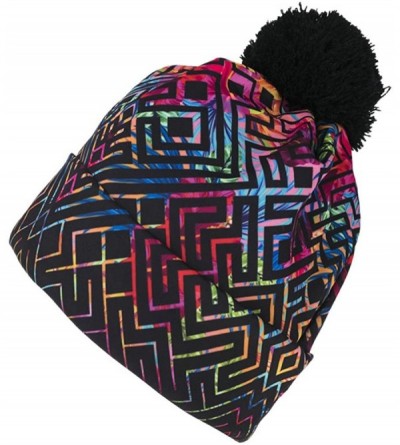 Skullies & Beanies Unisex 3D Print Skullies & Beanies with Pompon - Labyrinth - CE12N85YBM1 $18.36