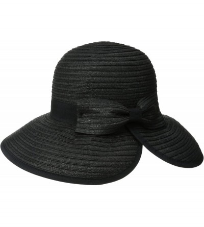 Sun Hats Women's Sun Brim Bow at Back and Contrast Edging - Black - C211S3UNMUV $18.49