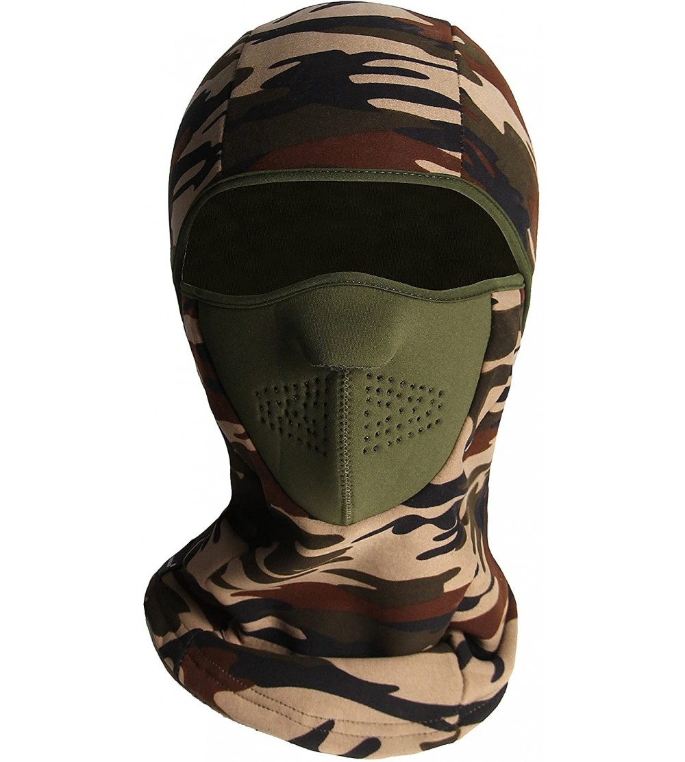 Balaclavas Winter Windproof Fleece Thermal Motorcycle Ski Headwear Balaclava - Light Camo - CI188HO659K $11.15