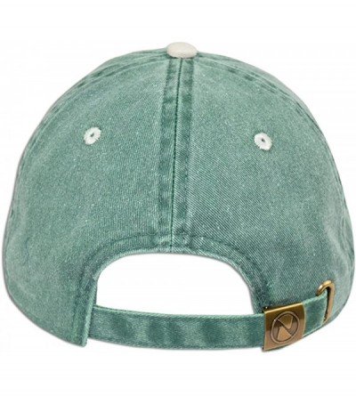 Baseball Caps Dad Hat Pigment Dyed Two Tone Plain Cotton Polo Style Retro Curved Baseball Cap 1200 - Green / Sand - CC17XWEQE...