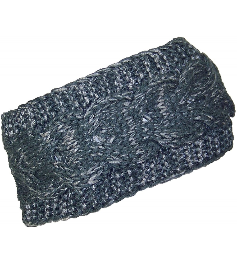 Cold Weather Headbands Loose Cable Knit Headband/Ear Warmer Womens (One Size) - Dark Gray - CF12OB7A7PW $7.45