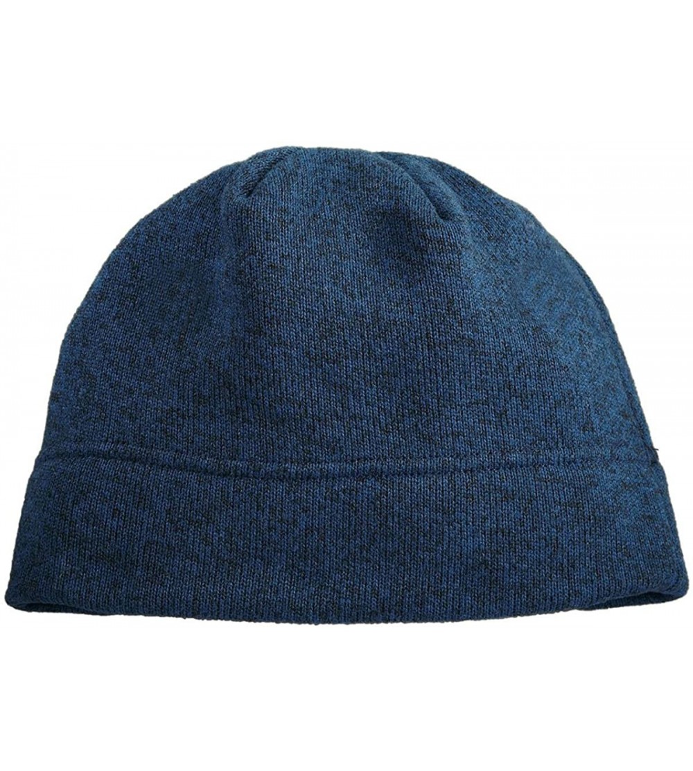 Skullies & Beanies Heathered Knit Beanie - Lagoon Blue Heather/Black - CZ119WU6BF9 $12.00