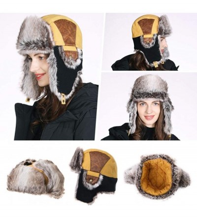 Skullies & Beanies Cotton Trapper Hat Faux Fur Earflaps Hunting Hat Warm Pillow Lining Unisex - 67191b_yellow - CH19407A654 $...