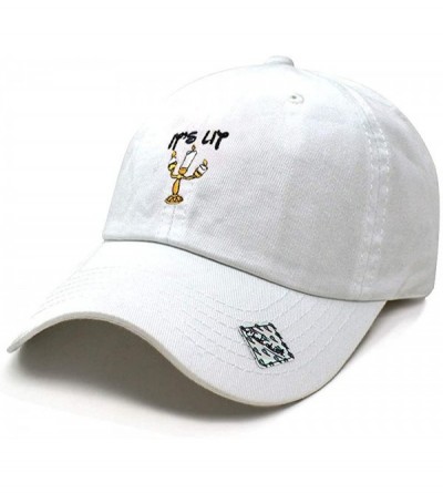 Baseball Caps Its Lit lamp Dad Hat Cotton Baseball Cap Polo Style Low Profile - White - CX185S7LIKD $11.86