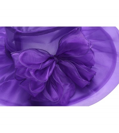 Sun Hats Women's Organza Church Derby Fascinator Bridal Cap British Tea Party Wedding Hat Fuchsia - CT182Q09XLN $17.55