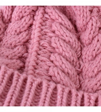 Skullies & Beanies Parent Child Mother Daughter Knitted Crochet - A-pink - CF18XQSGKCR $10.42