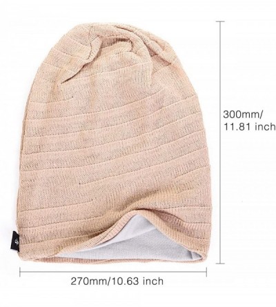 Skullies & Beanies Mens Slouchy Beanie Hat Summer Oversized Knit Cap for Women Winter Skull Cap B309 - Xzz-khaki - C618Z8TZ9S...