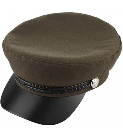 Newsboy Caps Women Classic British Flat Top Fisherman Hat Cotton Breton Fiddler Hat - Army Green - C118IK33NAZ $11.78