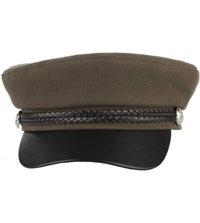 Newsboy Caps Women Classic British Flat Top Fisherman Hat Cotton Breton Fiddler Hat - Army Green - C118IK33NAZ $11.78