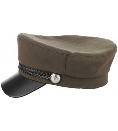 Newsboy Caps Women Classic British Flat Top Fisherman Hat Cotton Breton Fiddler Hat - Army Green - C118IK33NAZ $11.78