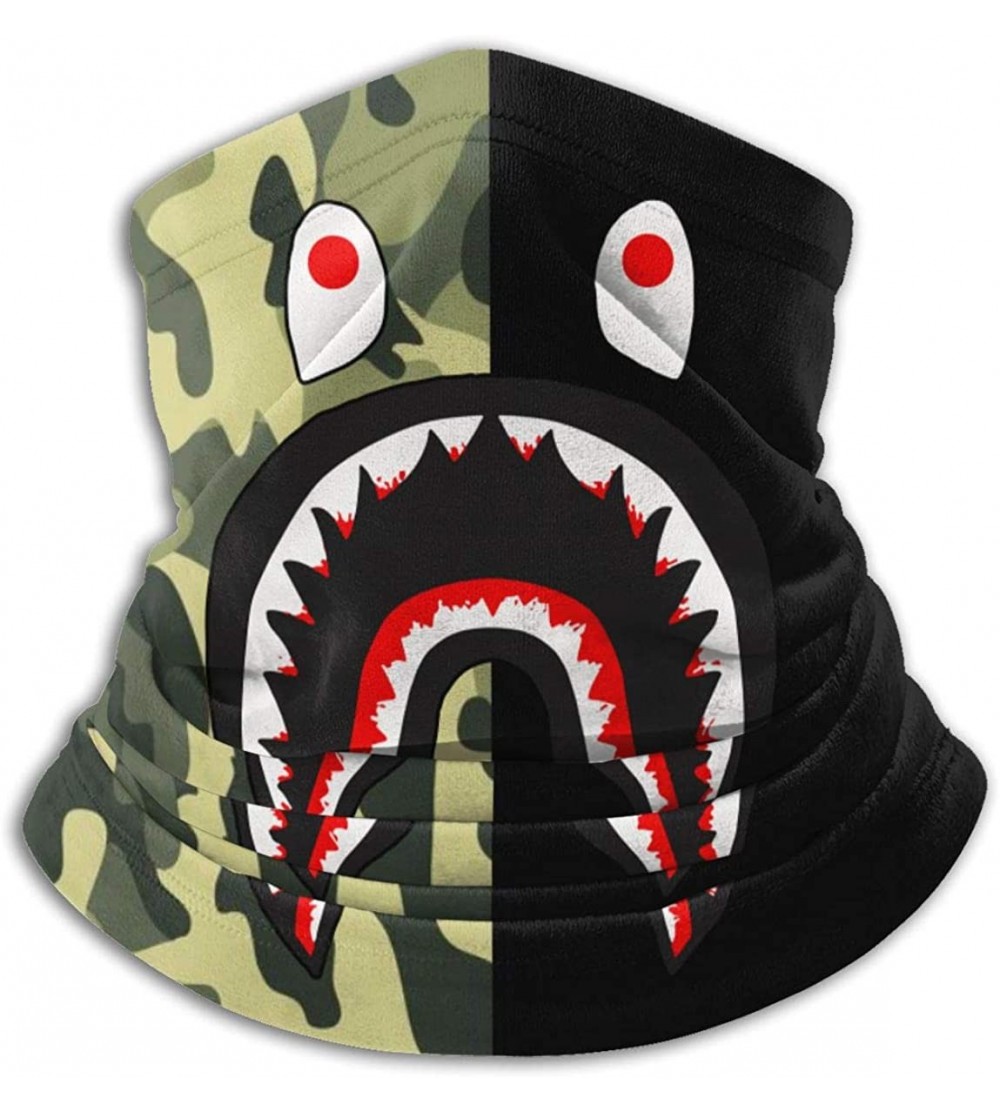 Balaclavas Bape Shark Half Blue Camo Neck Gaiter Warmer Windproof Mask Dust Face Clothing Free UV Face Mask - C81970G8D06 $17.40