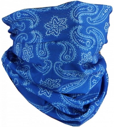 Balaclavas Paisley Bandana Neck Gaiter Tube Headwear Motorcycle Face Scarf - Blue - CJ1990I60A8 $15.88