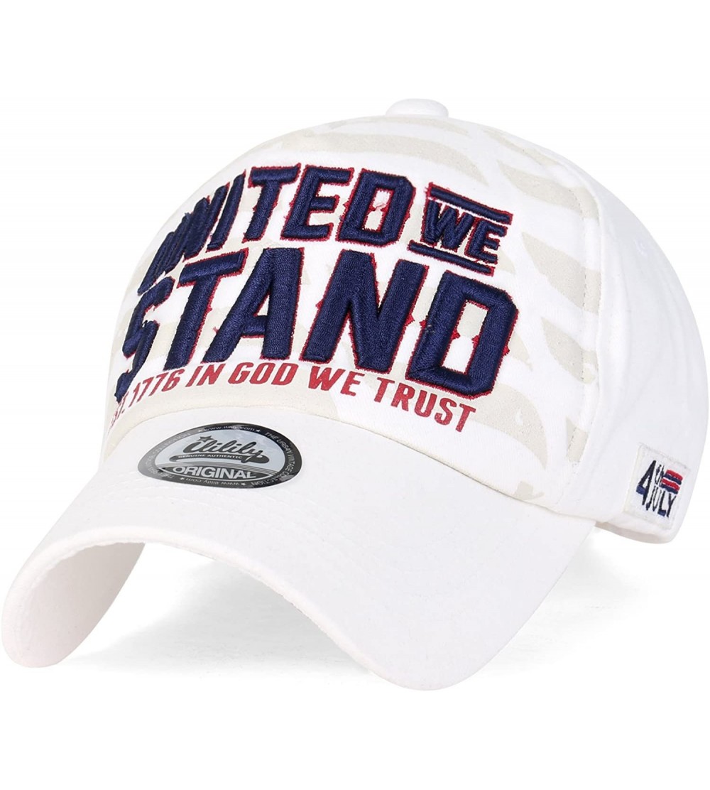 Baseball Caps USA America Flag 4th July Independence Day Trucker Hat Baseball Cap Dad Cap - White - C012MAZLZVV $13.36