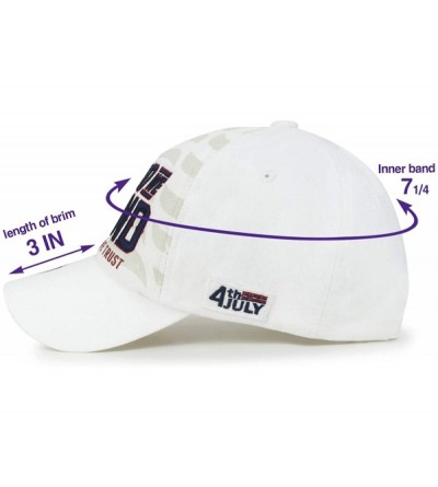 Baseball Caps USA America Flag 4th July Independence Day Trucker Hat Baseball Cap Dad Cap - White - C012MAZLZVV $13.36